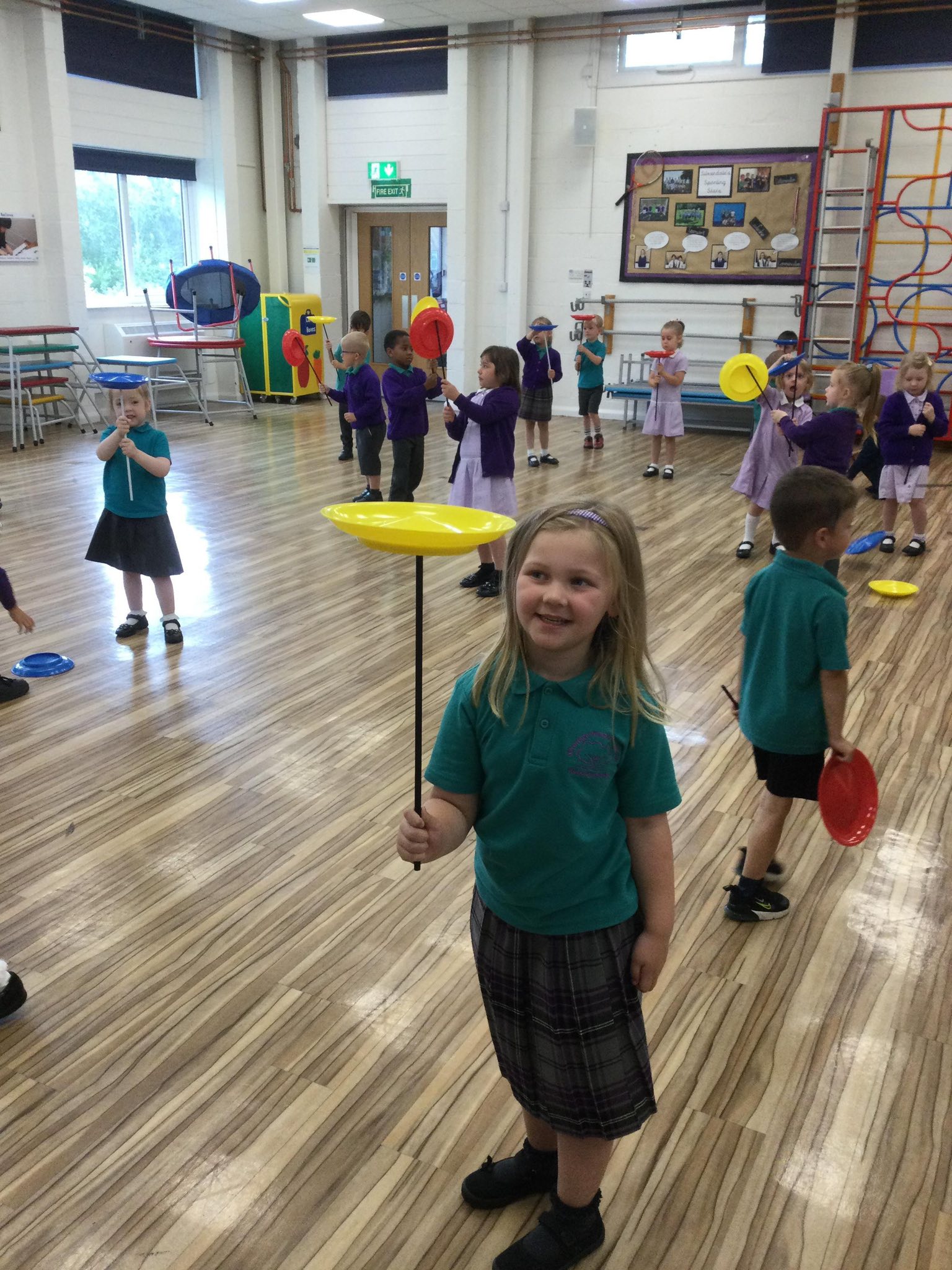 Andrew Van Buren circus skills workshop in silverdale primary academy school