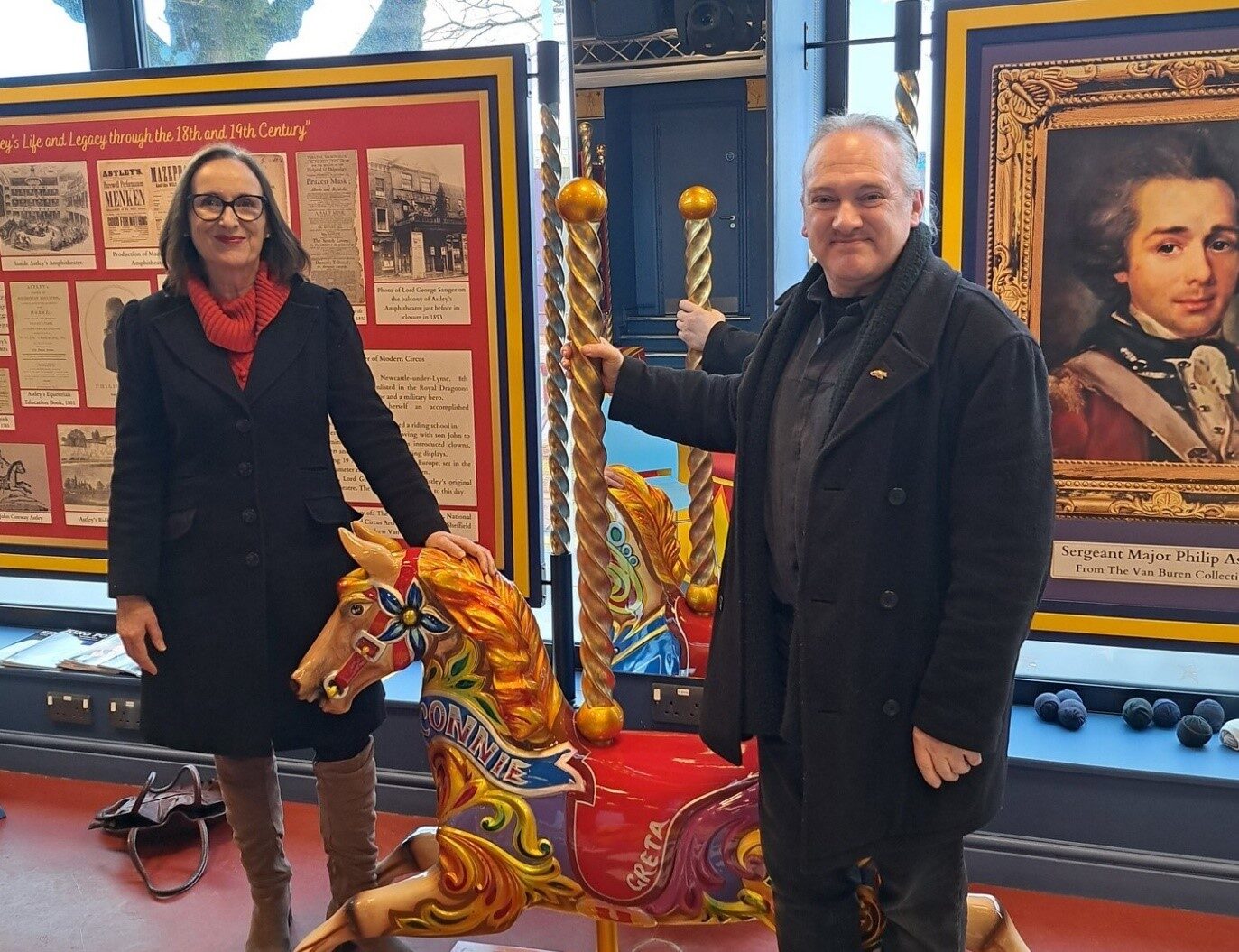Cllr Jaqueline Brown with Andrew Van Buren visiting the Philip Astley Centre